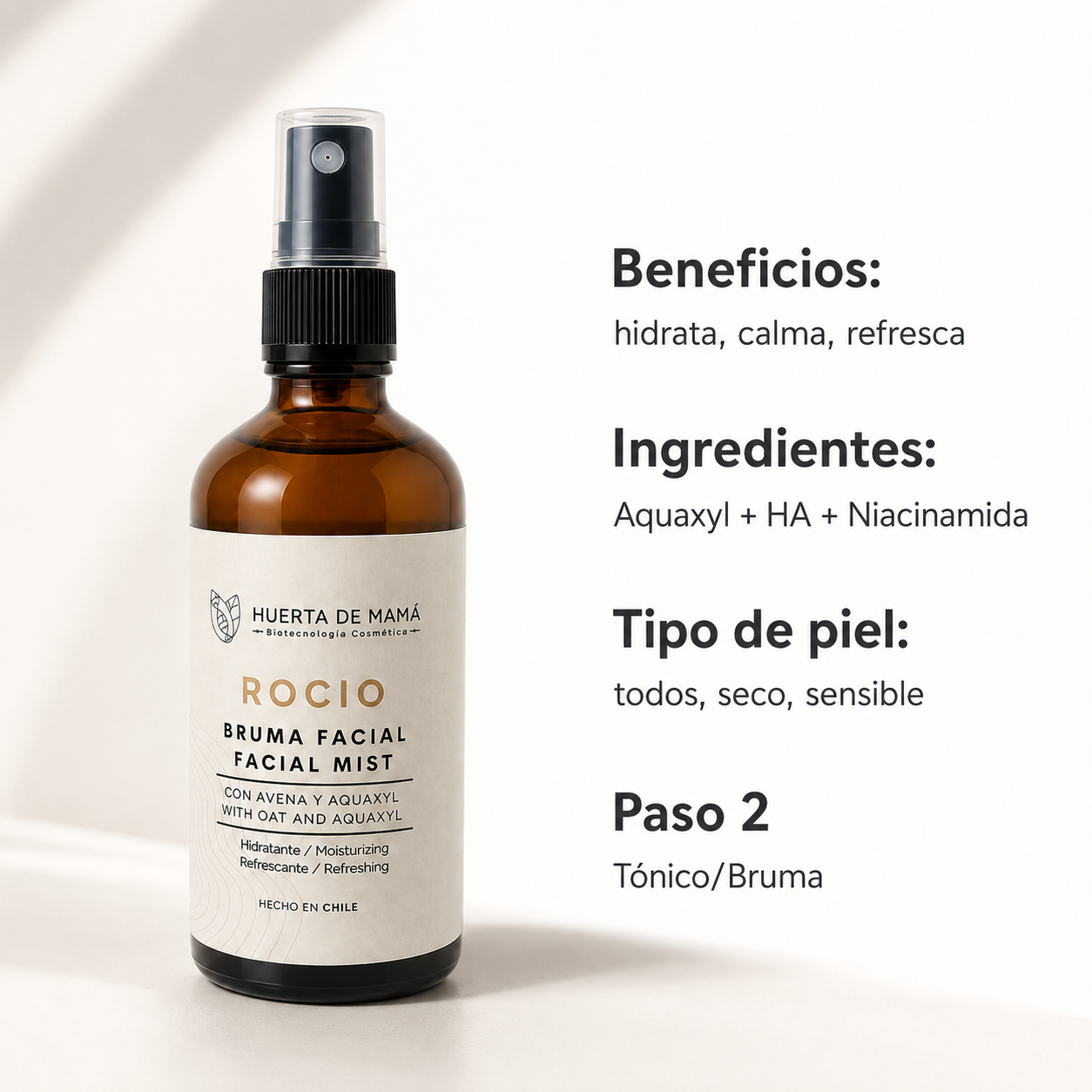 Bruma facial hidratante y refrescante – Bruma Rocío